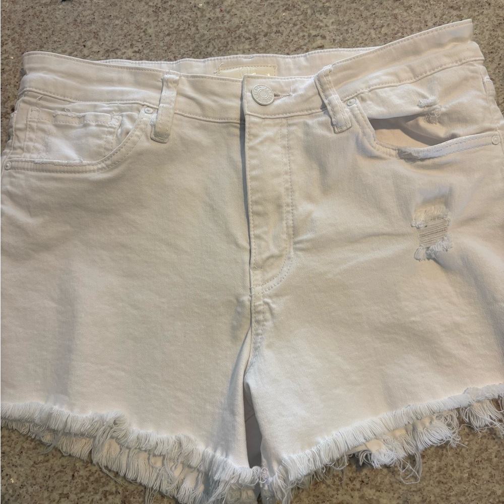 Kut from the Kloth White Frayed Jean Shorts